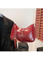 Wine Red Zip Nylon Shoulder Bag | thumb picture 