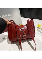 Wine Red Zip Nylon Shoulder Bag | thumb picture 