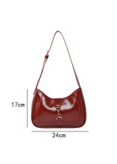 Wine Red Zip Nylon Shoulder Bag | thumb picture 