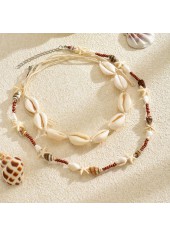 Beige Starfish Shell Design Necklace Set | thumb picture 
