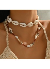 Beige Starfish Shell Design Necklace Set | thumb picture 