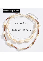 Beige Starfish Shell Design Necklace Set | thumb picture 