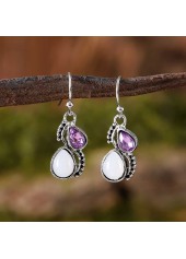 Violet Color Droplet Alloy Detail Earrings | thumb picture 