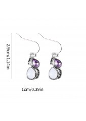 Violet Color Droplet Alloy Detail Earrings | thumb picture 