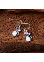 Violet Color Droplet Alloy Detail Earrings | thumb picture 