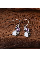 Violet Color Droplet Alloy Detail Earrings | thumb picture 