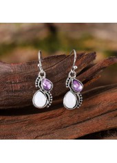 Violet Color Droplet Alloy Detail Earrings | thumb picture 