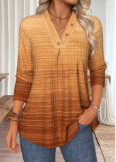 Light Camel Tummy Coverage Ombre Long Sleeve T Shirt | thumb picture 
