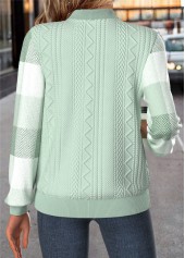 Light Green Tummy Coverage Plaid Long Sleeve Jacket | thumb picture 