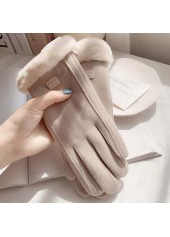 Light Camel Wrist Warming Full Finger Gloves