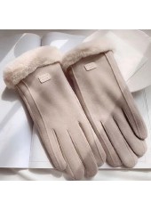Light Camel Wrist Warming Full Finger Gloves | thumb picture 