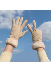 Light Camel Wrist Warming Full Finger Gloves | thumb picture 