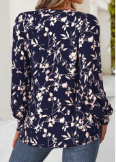 Navy Tummy Coverage Floral Print Long Sleeve T Shirt | thumb picture 