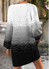 Black Tummy Coverage Ombre Short Long Sleeve Dress | thumb picture 