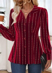 Wine Red Tummy Coverage Long Sleeve Shirt | thumb picture 