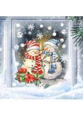 Christmas Multi Color Snowman Wall Stickers