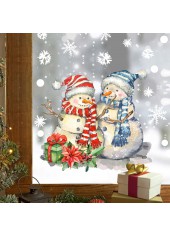 Christmas Multi Color Snowman Wall Stickers