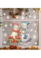 Christmas Multi Color Snowman Wall Stickers