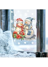 Christmas Multi Color Snowman Wall Stickers