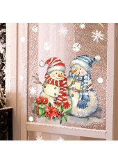 Christmas Multi Color Snowman Wall Stickers