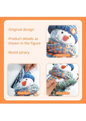 Christmas Dusty Blue Snowman Print Glass Stickers