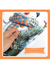 Christmas Dusty Blue Snowman Print Glass Stickers