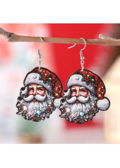 Christmas Red Santa Claus Alloy Earrings