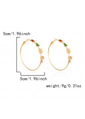 Christmas Tree Golden Snowflake Alloy Earrings
