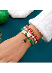 Christmas Red Santa Claus Alloy Bracelets