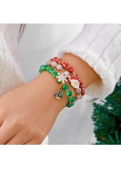 Christmas Red Santa Claus Alloy Bracelets