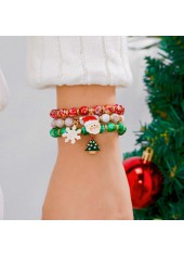 Christmas Red Santa Claus Alloy Bracelets