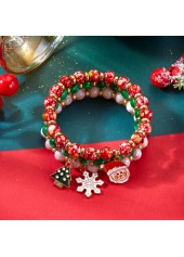 Christmas Red Santa Claus Alloy Bracelets