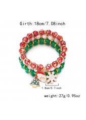 Christmas Red Santa Claus Alloy Bracelets