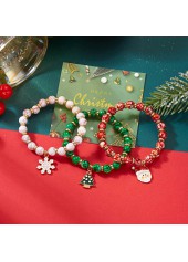 Christmas Red Santa Claus Alloy Bracelets