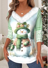 Christmas Light Green Tummy Coverage Long Sleeve T Shirt | thumb picture 