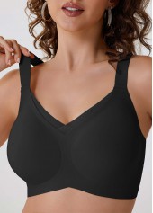 Black Push-up Seamless V Neck Bra