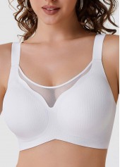White Seamless Patchwork Push-up Scoop Bra | thumb picture 
