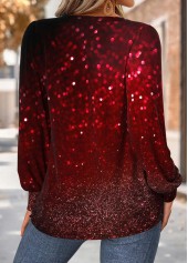 Red Tummy Coverage Ombre Long Sleeve T Shirt | thumb picture 