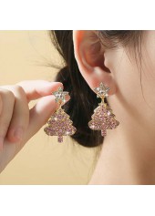 Christmas Tree Golden Star Alloy Earrings