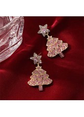 Christmas Tree Golden Star Alloy Earrings | thumb picture 