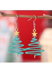 Christmas Mint Green Wood Detail Earrings