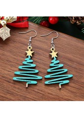 Christmas Mint Green Wood Detail Earrings | thumb picture 