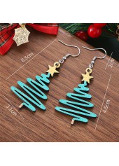 Christmas Mint Green Wood Detail Earrings | thumb picture 