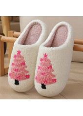 Christmas Pink Closed Toe Falt Slippers | thumb picture 