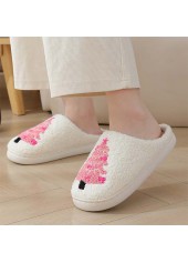 Christmas Pink Closed Toe Falt Slippers | thumb picture 