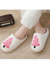 Christmas Pink Closed Toe Falt Slippers | thumb picture 