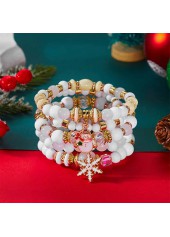 Christmas Raw White Snowflake Alloy Bracelets