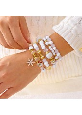 Christmas Raw White Snowflake Alloy Bracelets