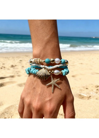 women clothes image of Mint Green Shell Seed Beads Bracelets