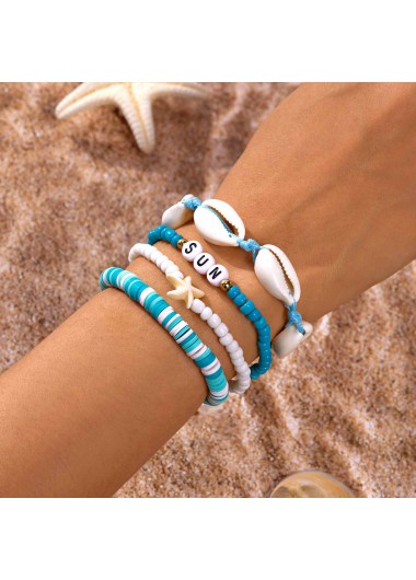 women clothes image of Mint Green Shell Seed Beads Bracelets